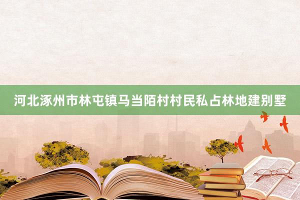 河北涿州市林屯镇马当陌村村民私占林地建别墅