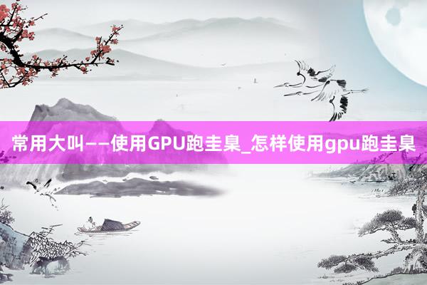 常用大叫——使用GPU跑圭臬_怎样使用gpu跑圭臬