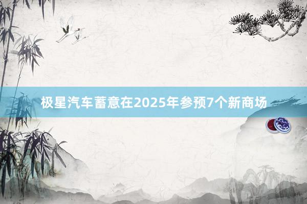 极星汽车蓄意在2025年参预7个新商场