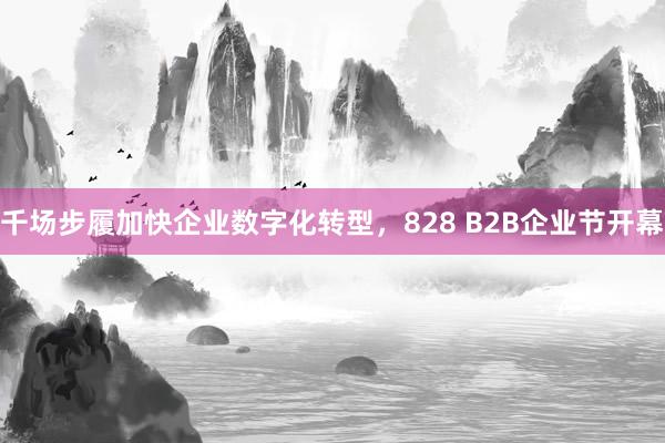 千场步履加快企业数字化转型，828 B2B企业节开幕