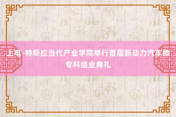 上电-特斯拉当代产业学院举行首届新动力汽车微专科结业典礼